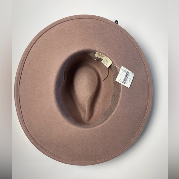 NWT Altar'd State Beige Mauve Wide-Brim Fedora Wool Hat - Picture 8 of 9